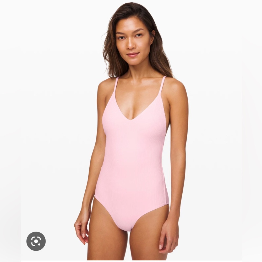 Lululemon Poolside Pause One-Piece Swimsuit - Size 6, light pink